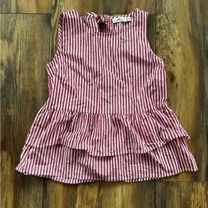 Vineyards Vines red striped peplum tank